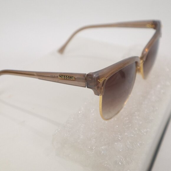 ❄ Vintage Missoni Tan Gold Sunglasses - Picture 5 of 8